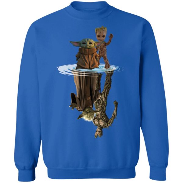 Baby Yoda and Baby Groot Water Reflection Master Yoda and Groot Shirt