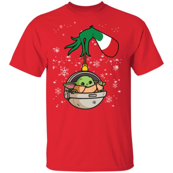 Grinch Hand Holding Baby Yoda Christmas Shirt