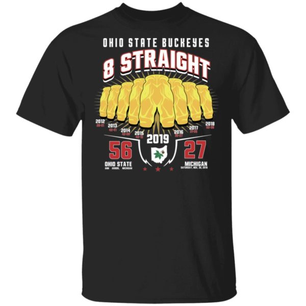 Ohio State Buckeyes 8 Straight Gold Pants 2019 Shirt