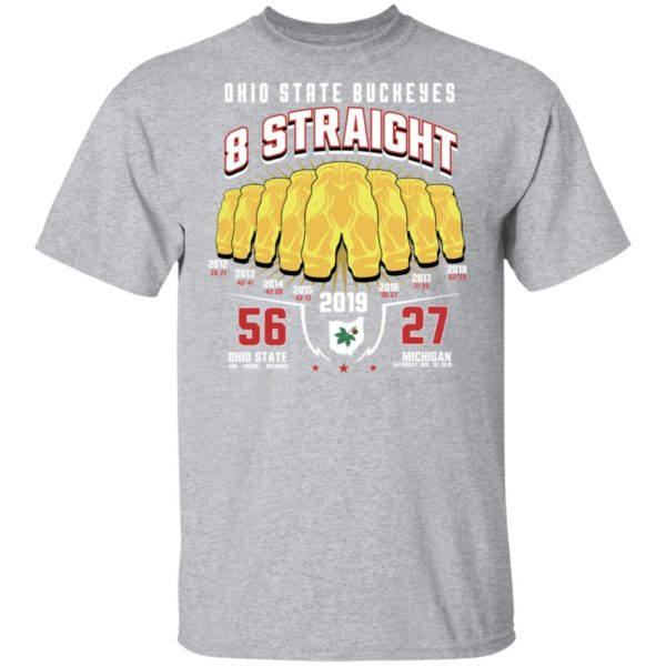 Ohio State Buckeyes 8 Straight Gold Pants 2019 Shirt