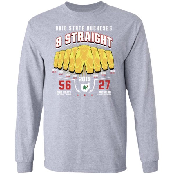 Ohio State Buckeyes 8 Straight Gold Pants 2019 Shirt