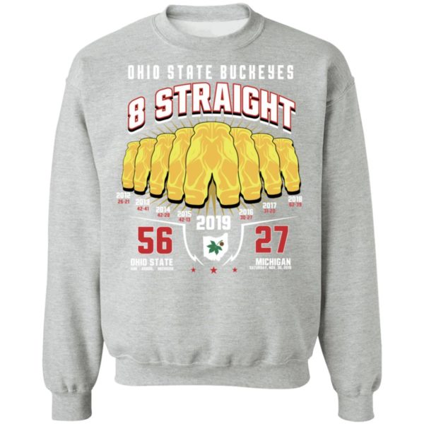 Ohio State Buckeyes 8 Straight Gold Pants 2019 Shirt