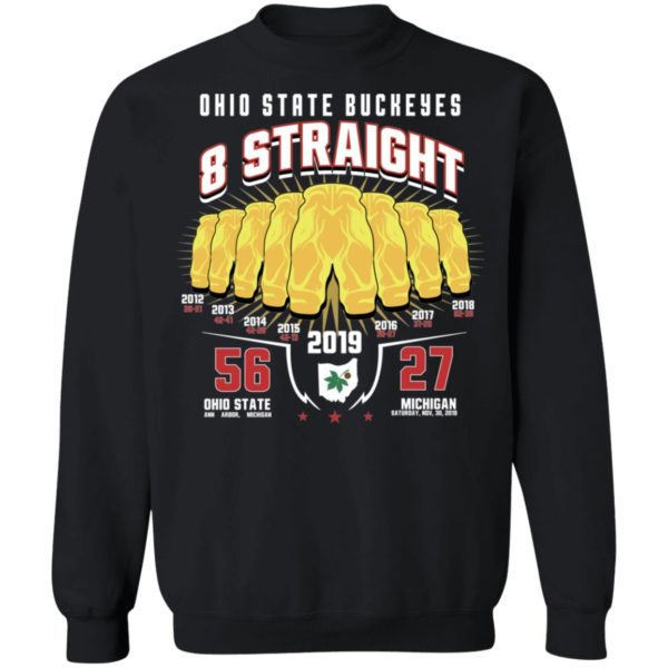 Ohio State Buckeyes 8 Straight Gold Pants 2019 Shirt