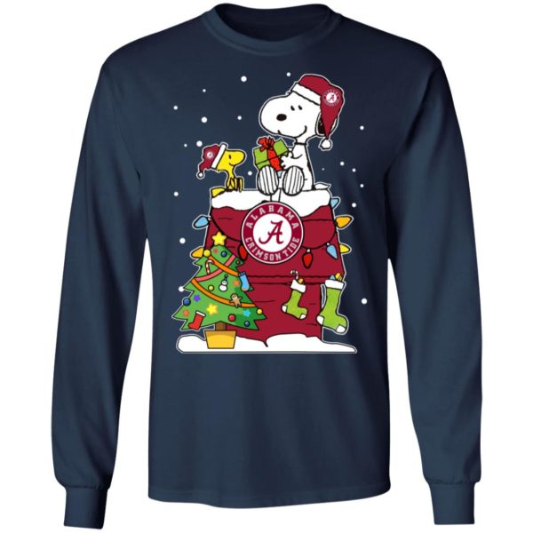 Alabama Crimson Tide Ugly Snoopy Woodstock Christmas Sweatshirt