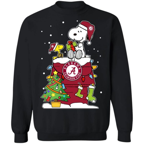 Alabama Crimson Tide Ugly Snoopy Woodstock Christmas Sweatshirt