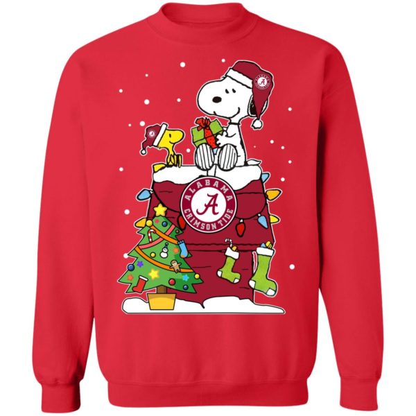 Alabama Crimson Tide Ugly Snoopy Woodstock Christmas Sweatshirt