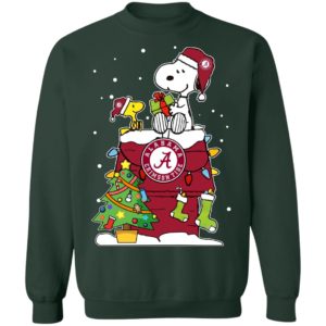 Alabama Crimson Tide Ugly Snoopy Woodstock Christmas Sweatshirt