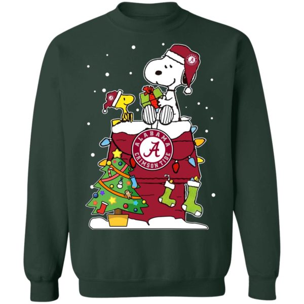 Alabama Crimson Tide Ugly Snoopy Woodstock Christmas Sweatshirt