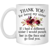 Thank You For Being My Sister Funny Coffee Mug