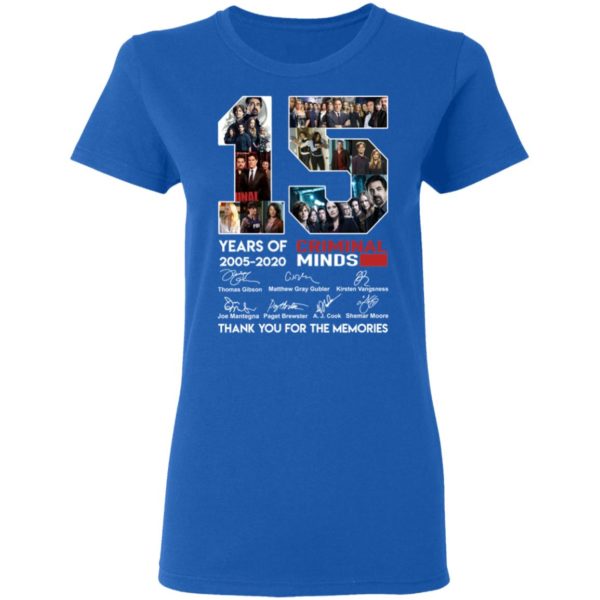 15 Years Of Criminal Minds 2002 2020 Thank You For The Memories Shirt