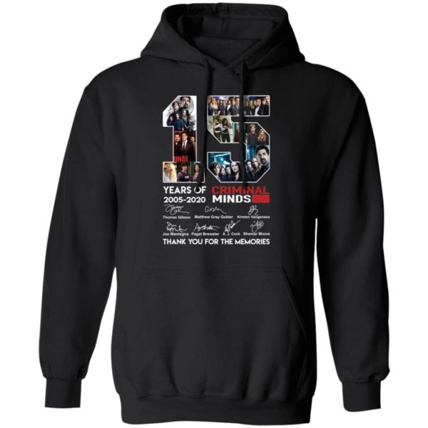 15 Years Of Criminal Minds 2002 2020 Thank You For The Memories Shirt