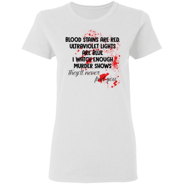 Blood Stains Are Red Ultravivolet Lights Are Blue I Watch Enough Murder Shows Shirt