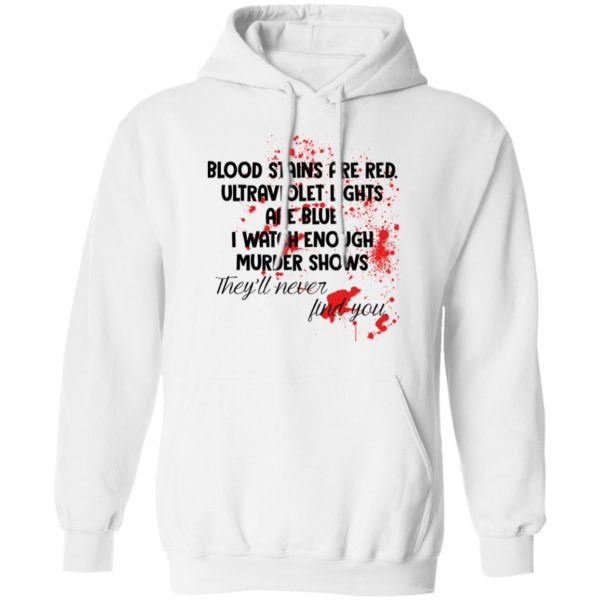 Blood Stains Are Red Ultravivolet Lights Are Blue I Watch Enough Murder Shows Shirt