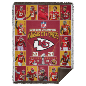 Super Bowl LIV Champions Kansas City Chiefs Blanket image Super Bowl LIV Champions Kansas City Chiefs Blanket