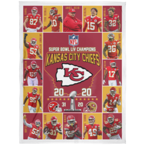 Super Bowl LIV Champions Kansas City Chiefs Blanket image Super Bowl LIV Champions Kansas City Chiefs Blanket