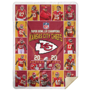 Super Bowl LIV Champions Kansas City Chiefs Blanket image Super Bowl LIV Champions Kansas City Chiefs Blanket