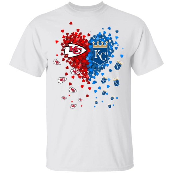 Kansas City Chiefs vs Kansas City Royals Hearts Love Shirt