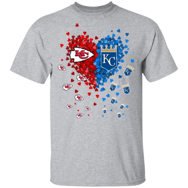 Kansas City Chiefs vs Kansas City Royals Hearts Love Shirt