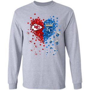 Kansas City Chiefs vs Kansas City Royals Hearts Love Shirt