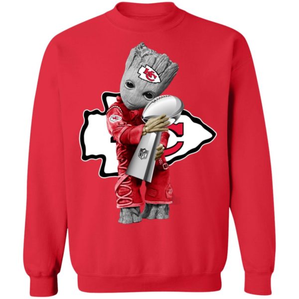 Kansas City Chiefs Baby Groot Hug A Super Bowl LIV Shirt