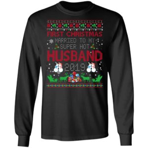 First Christmas Married To My Super Hot Husband 2019 Shirt image First Christmas Married To My Super Hot Husband 2019 Shirt