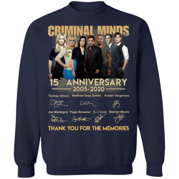 Criminal Minds 15th Anniversary Thank You For The Memories Signature Shirt