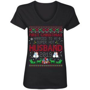 First Christmas Married To My Super Hot Husband 2019 Shirt image First Christmas Married To My Super Hot Husband 2019 Shirt