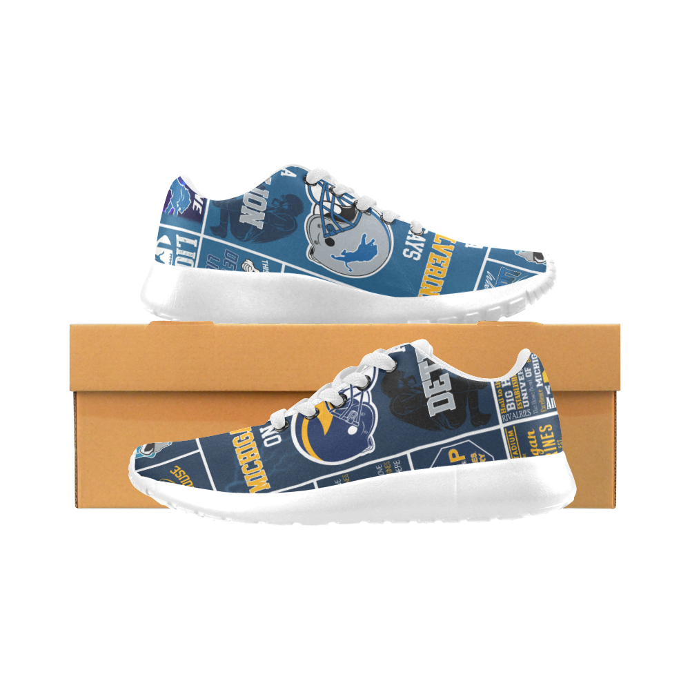 Michigan wolverine on saturdays and detroit lion o Men's Sneakers (Model020) (Large Size) image Michigan wolverine on saturdays and detroit lion o Men's Sneakers (Model020) (Large Size)