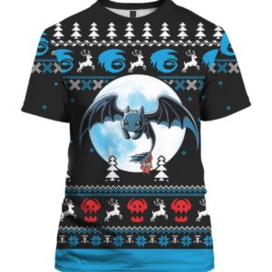 Toothless Night Fury 3D Print All Over Christmas Shirt image Toothless Night Fury 3D Print All Over Christmas Shirt
