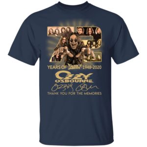 72 Years Of Black Sabbath 1948 2020 Thank You For The Memories Ozzy Osbourne Shirt