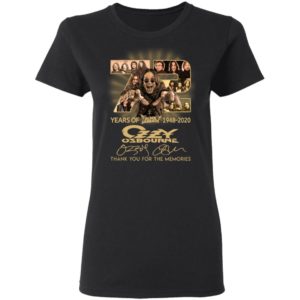 72 Years Of Black Sabbath 1948 2020 Thank You For The Memories Ozzy Osbourne Shirt