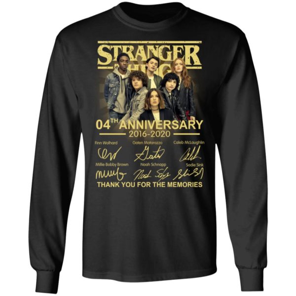 Stranger Things 4Th Anniversary 2016 2020 Thank You For The Memories Shirt