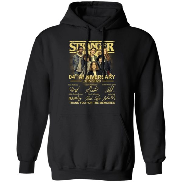 Stranger Things 4Th Anniversary 2016 2020 Thank You For The Memories Shirt