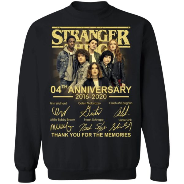 Stranger Things 4Th Anniversary 2016 2020 Thank You For The Memories Shirt