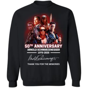 Arnold Schwarzenegger 50Th Anniversary Signed Thank You For Memories T Shirt