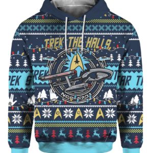 Trek The Halls 3D Print All Over Christmas Shirt