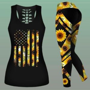 Combo Sunflower Tank Top & Legging Outfit