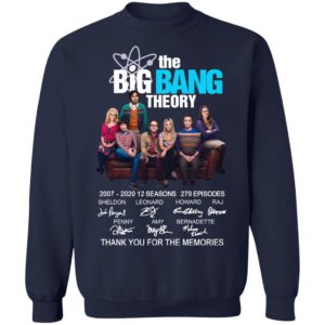 The Bigbang Theory 2007 2020 Thank You For The Memories Signature Shirt image The Bigbang Theory 2007 2020 Thank You For The Memories Signature Shirt