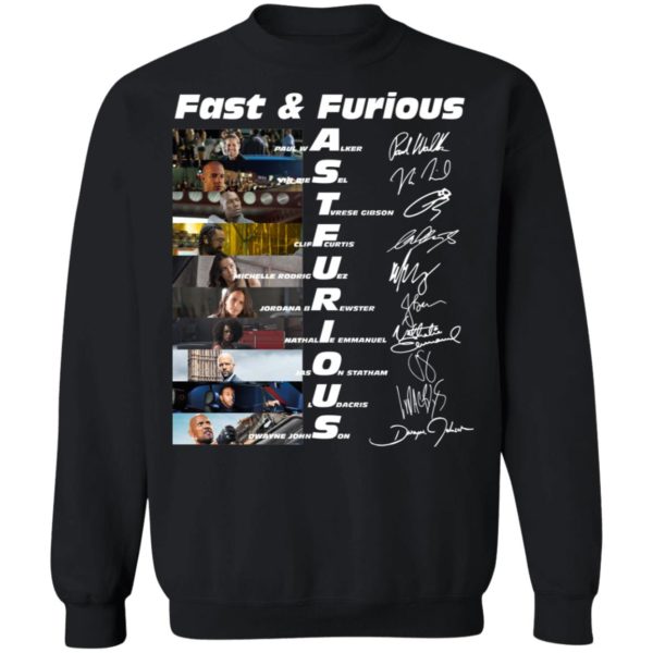 Fast And Furious Paul Walker Vin Diesel Tyrese Gibson Signatures Shirt
