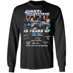 Fast And Furious 19 Year 2001 2020 Signatures Thank You For The Memories Shirt