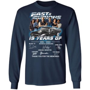 Fast And Furious 19 Year 2001 2020 Signatures Thank You For The Memories Shirt