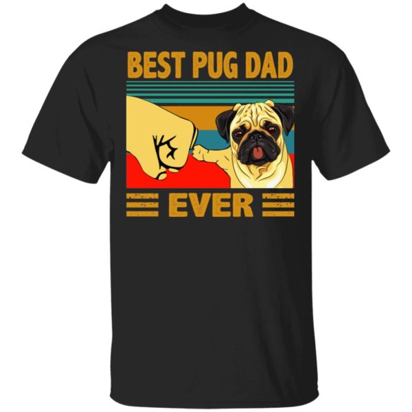 Best Pug Dad Ever Retro Vintage T Shirt