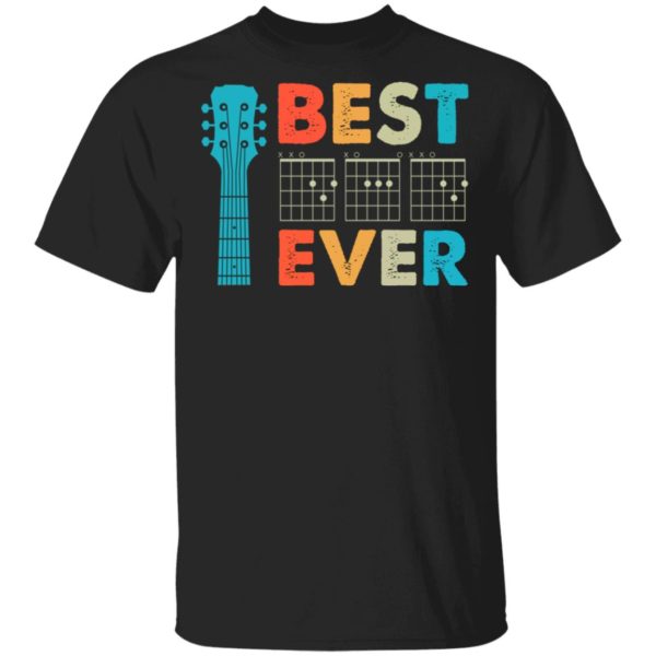 Best Dad Ever Guitar Chords Retro Shirt