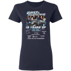 Fast And Furious 19 Year 2001 2020 Signatures Thank You For The Memories Shirt