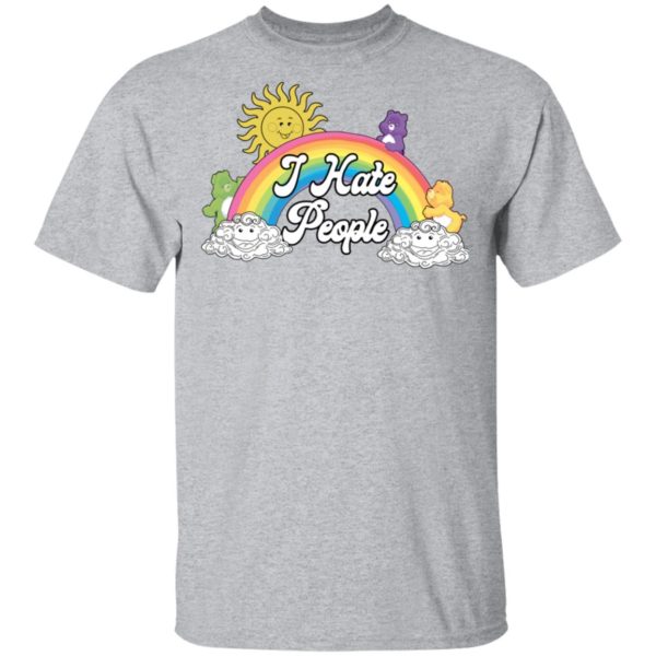 Sun and Rainbow I Hate People White Shirt