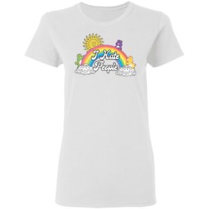Sun and Rainbow I Hate People White Shirt image Sun and Rainbow I Hate People White Shirt