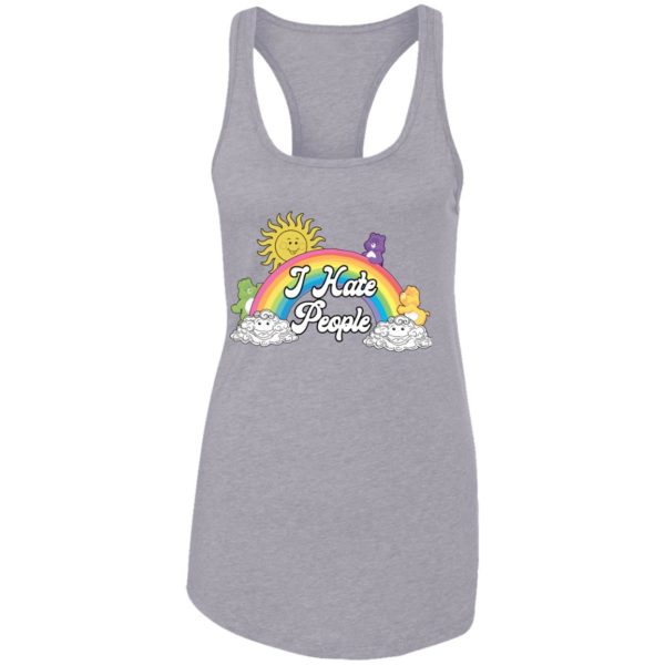 Sun and Rainbow I Hate People White Shirt