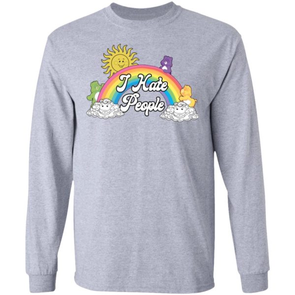 Sun and Rainbow I Hate People White Shirt