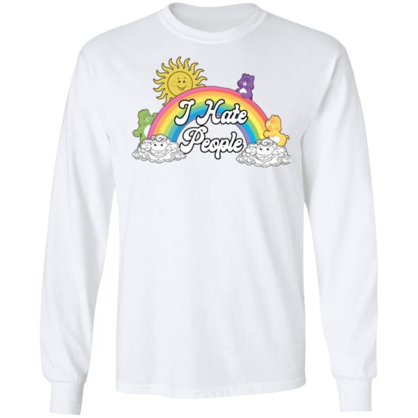 Sun and Rainbow I Hate People White Shirt
