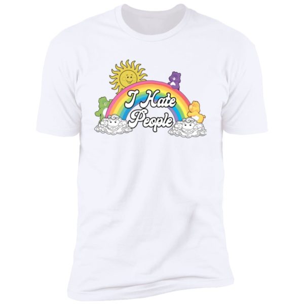 Sun and Rainbow I Hate People White Shirt